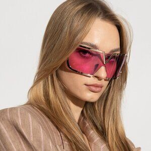 Valentino Women Sunglasses Titanium Gold Black Pink Mask V - ROMASK VLS-120C-146